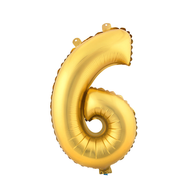 Mylar Balloon Number 6 - Gold 16" - Events and Crafts-Air Décor