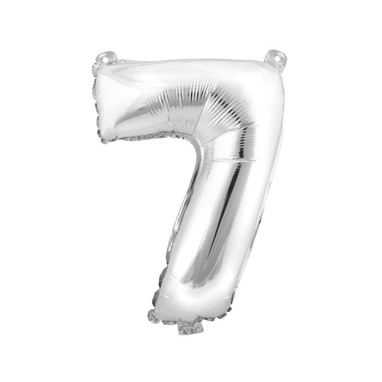 Mylar Balloon Number 7 - Silver 16"