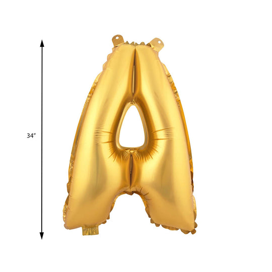 Mylar Balloon Letter A - Gold 34"