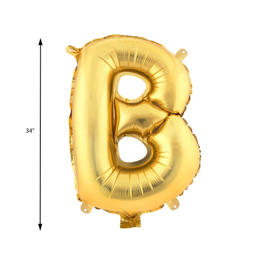 Mylar Balloon Letter B - Gold 34"