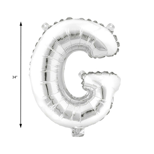 Mylar Balloon Letter G - Silver 34"