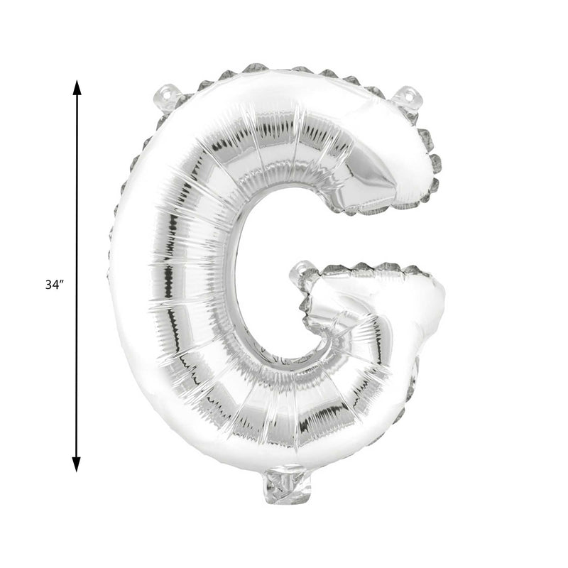 Mylar Ballon Letter G- Silver 34 inch