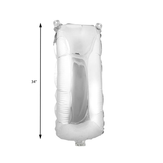 Mylar Balloon Letter I - Silver 34"