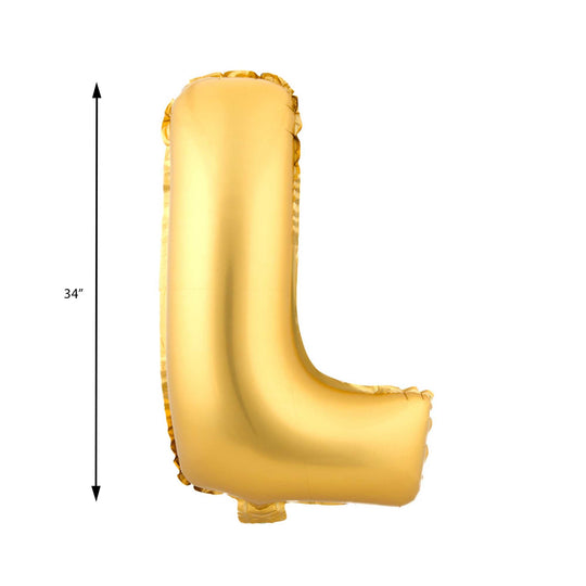 Mylar Balloon Letter L - Gold 34"