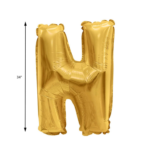 Mylar Balloon Letter N - Gold 34"