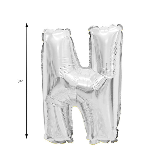 Mylar Balloon Letter N - Silver 34"