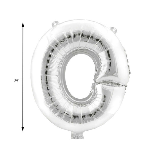 Mylar Balloon Letter O - Silver 34"