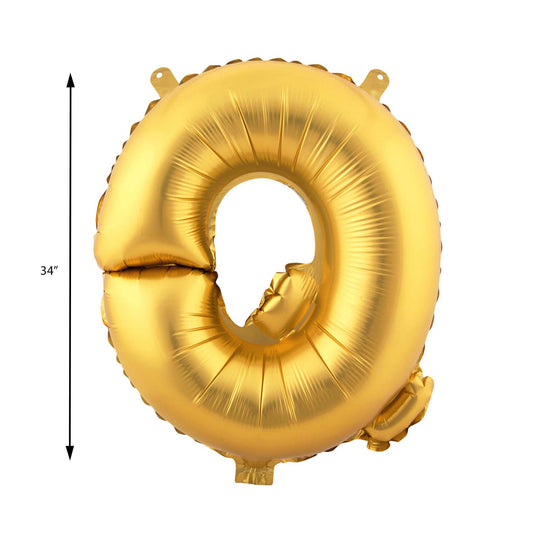 Mylar Balloon Letter Q - Gold 34"