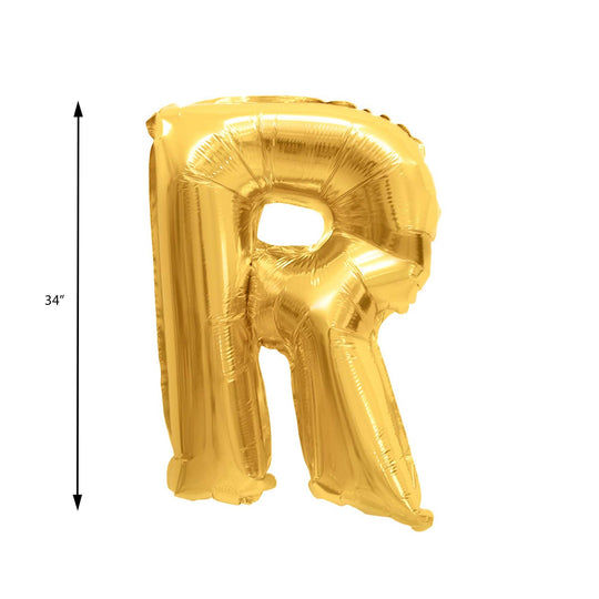 Mylar Balloon Letter R - Gold 34"