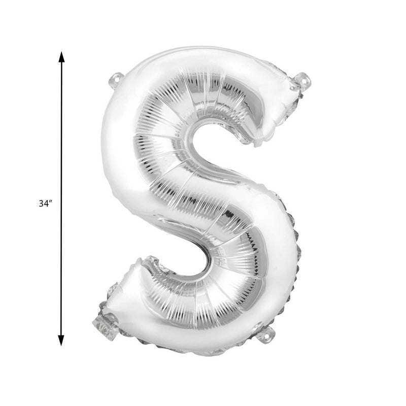 Mylar Ballon Letter S- Silver 34 inch