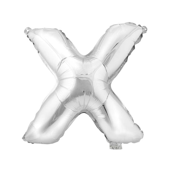 Mylar Balloon Letter X - Silver 16"