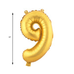 Mylar Balloon Number 9 34" - Gold