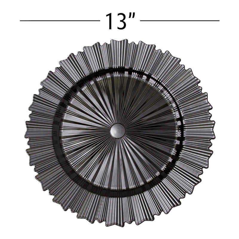 Modern Plastic Charger Plate 13" - Black - Events and Crafts-Simply Elegant