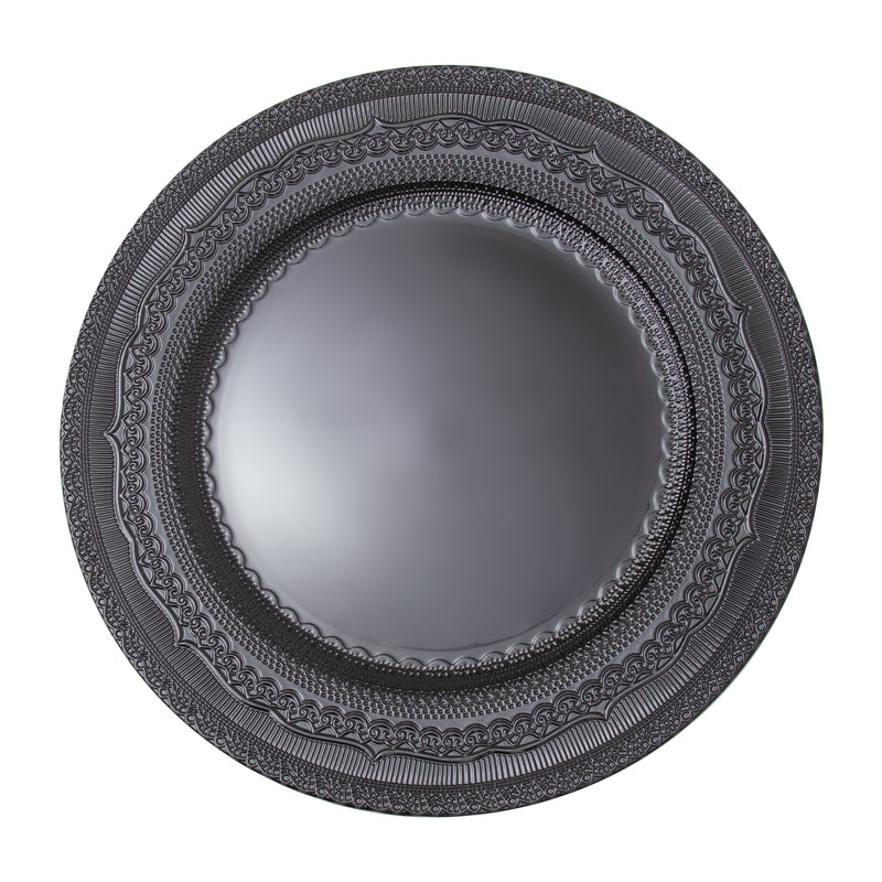 Eyelet Plastic Charger Plate 13" - Black - Events and Crafts-Simply Elegant