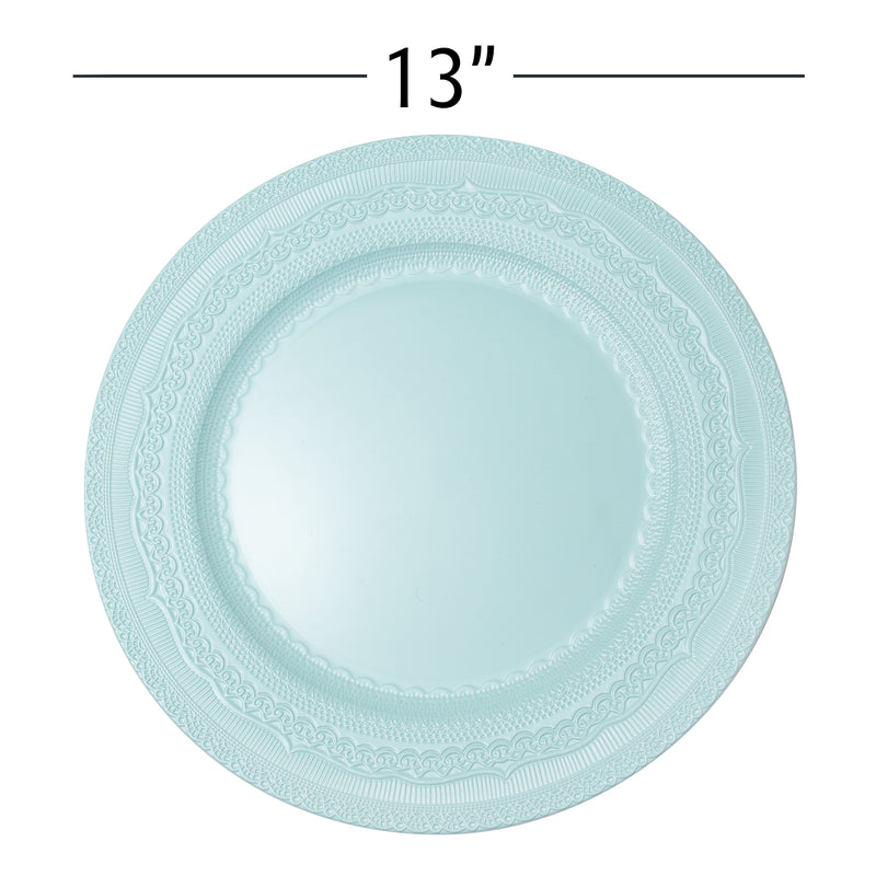 Eyelet Plastic Charger Plate 13" - Blue - Events and Crafts-Simply Elegant