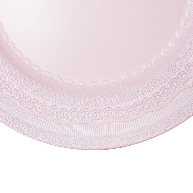 Eyelet Plastic Charger Plate 13" - Pink - Events and Crafts-Simply Elegant