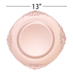 Filigree Edge Plastic Charger Plate 13" - Blush - Events and Crafts-Simply Elegant