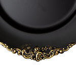 Filigree Edge Plastic Charger Plate 13" - Black - Events and Crafts-Simply Elegant