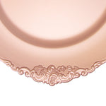 Filigree Edge Plastic Charger Plate 13" - Rose Gold - Events and Crafts-Simply Elegant