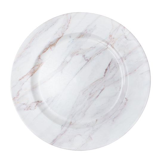 Marble Look Plastic Charger Plate 13"