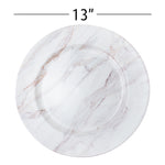 Marble Look Plastic Charger Plate 13" - Events and Crafts-Simply Elegant