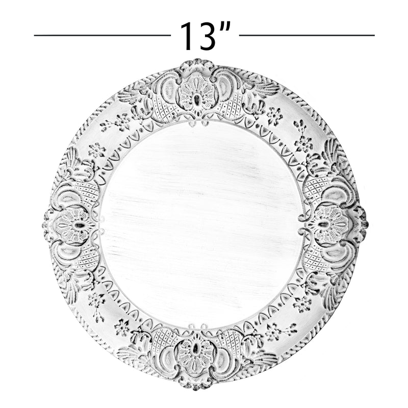 Victorian Edge Plastic Charger Plate 13" - Black - Events and Crafts-Simply Elegant
