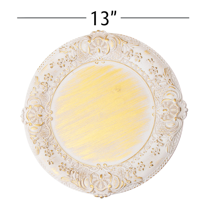 Victorian Plastic Charger Plate 13" - Gold - Events and Crafts-Simply Elegant