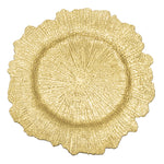 Large Reef Plastic Charger Plate 14" - Gold - Events and Crafts-Simply Elegant