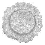 Large Reef Plastic Charger Plate 14" - Silver - Events and Crafts-Simply Elegant