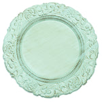 Antique Look Plastic Charger Plate 13" - Aqua - Events and Crafts-Simply Elegant