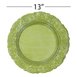Antique Look Plastic Charger Plate 13" - Green - Events and Crafts-Simply Elegant