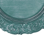 Antique Look Plastic Charger Plate 13" - Teal - Events and Crafts-Simply Elegant