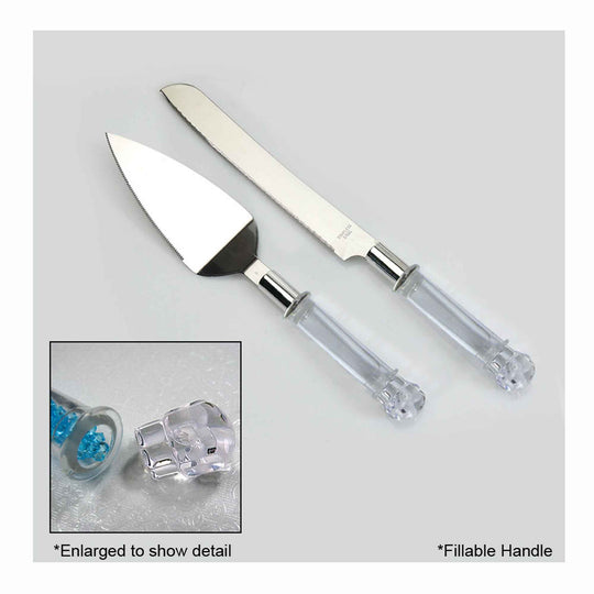 Cake Cutting Set with Fillable Handles