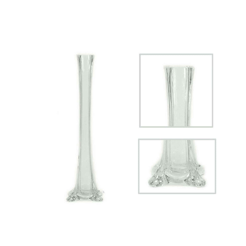 Eiffel Tower Vase 12" - Set of 12 - Clear - Events and Crafts-Simply Elegant