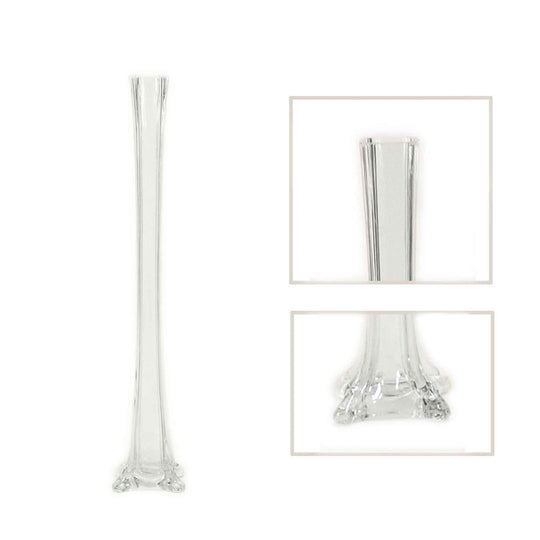 Eiffel Tower Vase - 20" Tall - Clear Glass